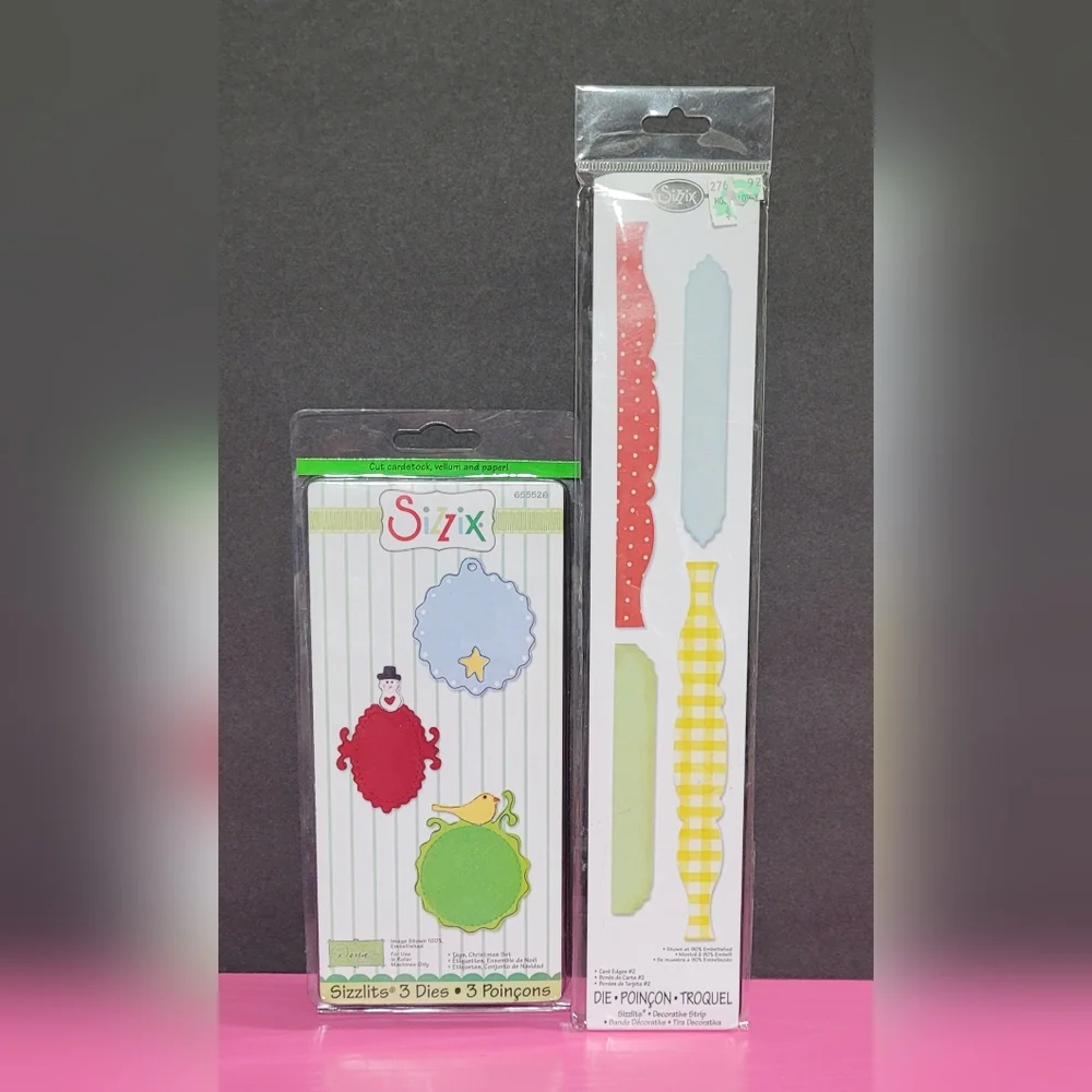 Sizzix Sizzlits Die Sets Card Edges #2 657526 Dena Christmas Tag Dies 655526 420